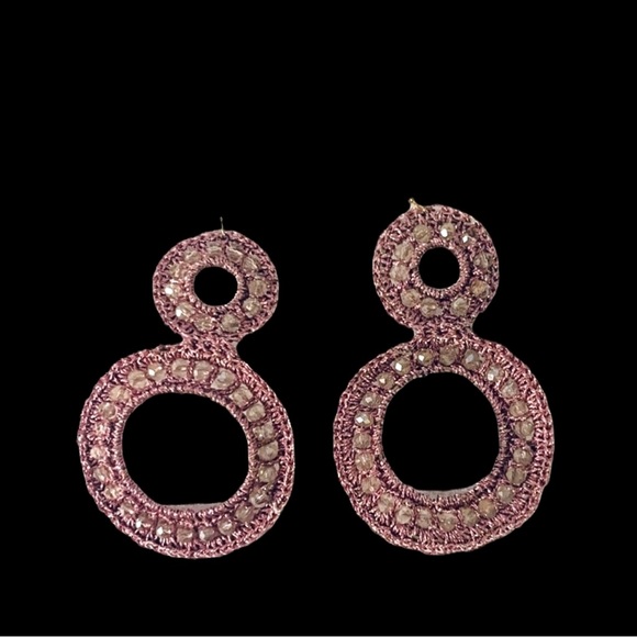 Free People, Boho Lightweight, Lavender W Delicate beading, Dangle Earrings New - Picture 5 of 8